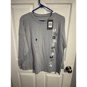 Under Armour Girls Wordmark Long Sleeve Shirt Size YXL New With Tags Light Gray
